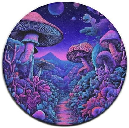 Highly Premium Quality Floor Mat, Office Chair Decor Mat, Room Sofa Yoga Soft Round Carpet Magic Mushroom Mushrooms Scenery, 24inch