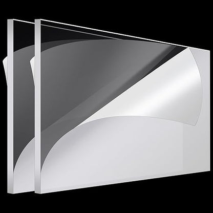 Roowest 2 Pcs 18 x 36 Inch, 1/4 Inch Thick Clear Acrylic Plexiglass Sheets Transparent Plastic Panels Sheets Cut to Size Cast Acrylic Board Panel with Protective Film for Craft DIY Project Sign Frame