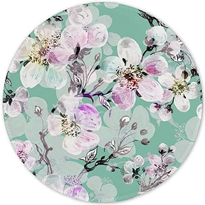 ITNRSIIET Round Mouse Pad with Stitched Edge Premium-Textured Waterproof Non-Slip Rubber Base Desktop Protection Mat Diameter 8.7 inches, Beautiful Flower Art