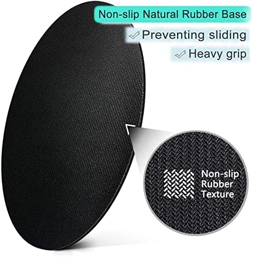 ITNRSIIET Round Mouse Pad with Stitched Edge Premium-Textured Waterproof Non-Slip Rubber Base Desktop Protection Mat Diameter 8.7 inches, Black Grey Marble