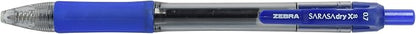 Zebra Pen SARASA X20 Retractable Gel Pen, Blue Ink, 0.7mm, 36-Pack