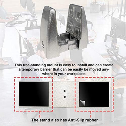 Precision-Milled Aluminum clamp Set for Office Privacy Panels. Includes Rubber-Grip Acrylic Standoff mounts and Adjustable Brackets. Ideal for Metal Shelf Support with Screws and Allen Wrench kit