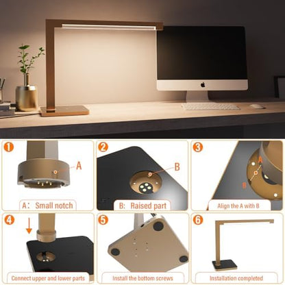 Aluminum LED Desk Lamp with Charging Station, 15W Tasking Light