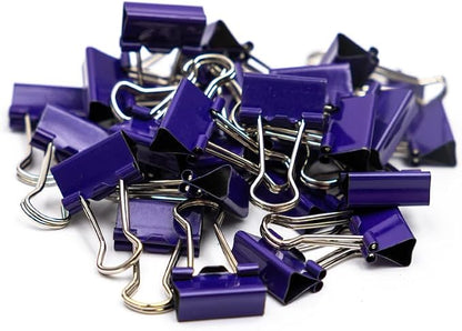 JAM PAPER Colorful Binder Clips - Extra Small - 3/5 Inch (15 mm) - Purple Binderclips - 30/Pack