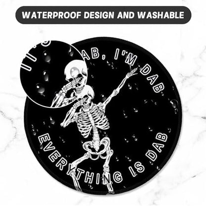ITNRSIIET Round Mouse Pad with Stitched Edge Premium-Textured Waterproof Non-Slip Rubber Base Desktop Protection Mat Diameter 8.7 inches, Dab