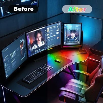 RGB Monitor Light Bar, 12in Black LED Light Bar with App & Remote