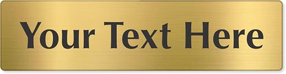 SmartSign Custom Brass Sign - 2" x 8", 40 mil REAL Bugle Brass Metal, Personalized Name Door Sign, Heavy-Duty Premium Engraved Door/Wall Mount Plaque for Business/Office, Gold and Black