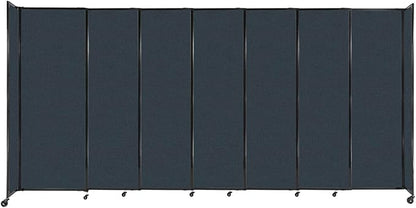 Versare Straightwall Sliding Portable Wall Partition | Freestanding Office Dividers | Locking Wheels | Temporary Room Separator | 15'6" Wide x 7'6" Tall Blue Spruce Fabric Panels