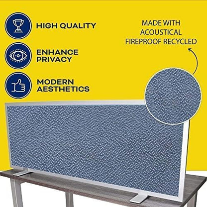 OBEX Acoustical Free Standing Privacy Screen, Cubicle Accessories Desk Privacy Panel, Desk Dividers for Office, Office Furniture Partitions Portable Sound Proof Dividers, 12" x 30", Twilight