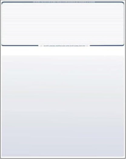 Compuchecks Check on Top Blank Check Paper - 100 Pack, Quick-Books & Laser Printer Compatible - Security Business Checks with Voucher - 8.5" x 11" Steel Blue Pinstripe