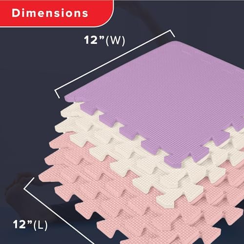 We Sell Mats Interlocking Foam Floor Tiles - 3/8" Thick Lilac Mix 36-Pack