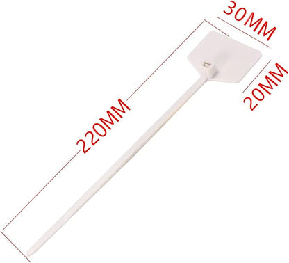 8 in Marker Nylon Cable Ties, Plastic Water Proof Tags, Self-Locking Written-on Cable Marker, Security Seals Label for Cabling, Wire Marking Label, Shipping Hanging Tags - Green/ 100pcs