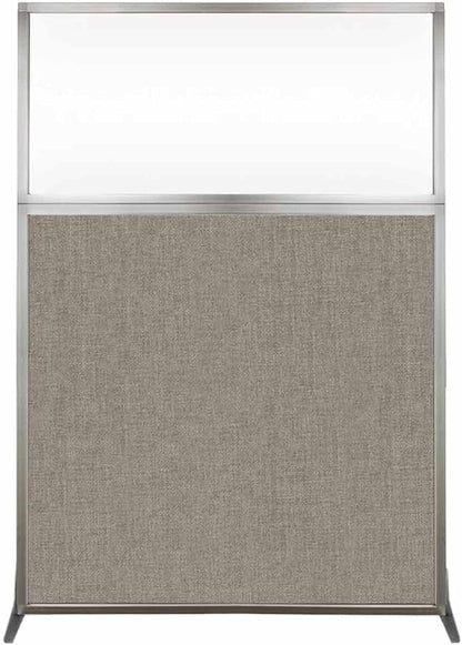 Versare Hush Screen Portable Room Divider | Workstation Wall Divider | Freestanding Privacy Hush Panels | Clear Windows | Fabric Office Divider Screen | Great for Room Separation