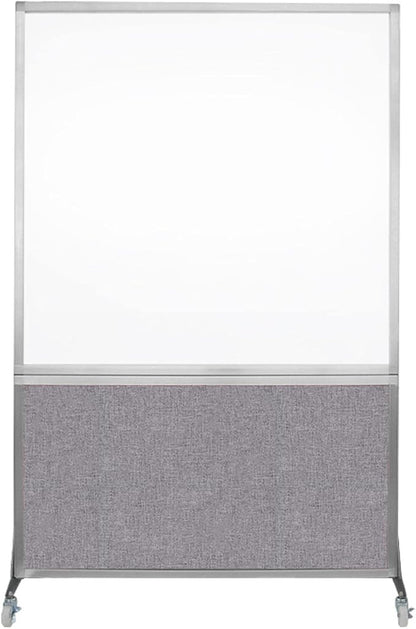 DivideWrite Mobile Whiteboard | Double Sided Dry Erase Board | Portable Office Cubicle Partition | Display for Classrooms, Conference Rooms, Meeting Areas and More | Cloud Gray 4' Wide X 6' Tall