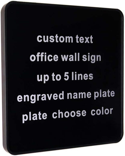 Custom Engraved Door Suite Wall Sign | Office Sign | Personalized Wall Plaque | Business Doctor Law Firm Home Office Cafe Shop | Up to 5 Text Lines | Adhesive Backed or Simple Keyhole Mounti (8" x 8")