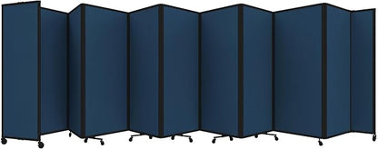 Versare Room Divider 360 Portable Wall Partition | Folding Panels | Large Freestanding Divider | Locking Wheels | Temporary Room Separator