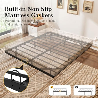 Floating Bed Frame Full Size, Full Bed Frame with Smart LED Lights