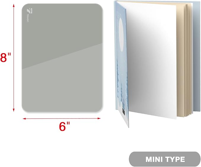 TOWON Small Glass Dry Erase Board, Desk White Board with Standing, Mini Whiteboard Easel Pad Set, Stenography Artifact for Office, Home and School Supplies, 8 x 6 Inches, Gray