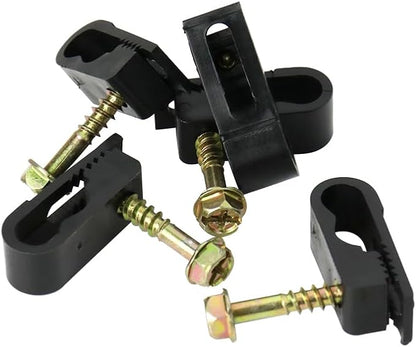 Skywalker Dual Cable Flexible Screw Clips (Pack of 100 / Black)