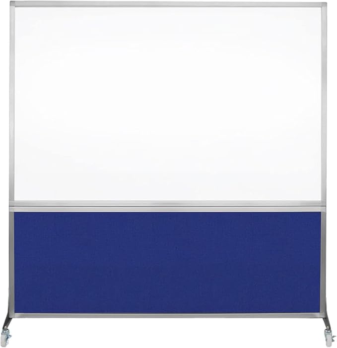 DivideWrite Mobile Whiteboard | Double Sided Dry Erase Board | Portable Office Cubicle Partition | Display for Classrooms, Conference Rooms, Meeting Areas and More | Royal Blue 6' Wide X 6' Tall