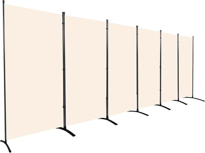 Room Divider 6FT Folding Privacy Screens, 6 Panel Partition Room Dividers w/Freestanding Design, Portable Wall Divider for Room Separtation, Fabric Screen Panel for Home Office Bedroom Dorm