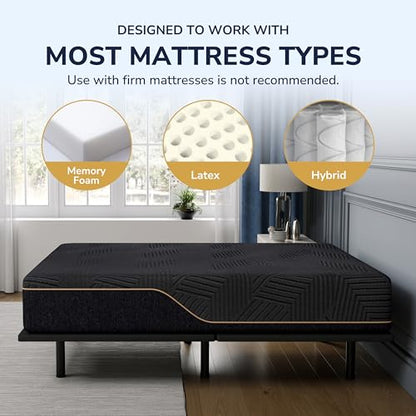 EGOHOME Split King Adjustable Bed Frame and 14"Cooling Memory Foam Mattress