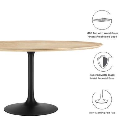 Dining Table, 60", Black Natural