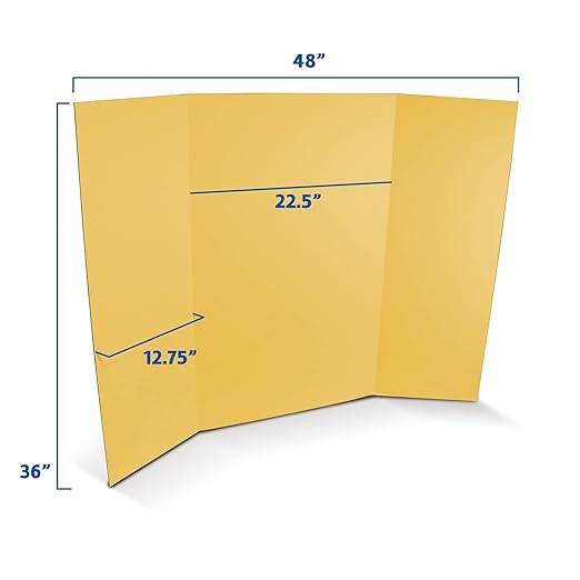 Flipside Products 36” x 48” Foam Project Boards for Presentations, Science Fair, School Projects, Event Displays and Trifold Picture Board - Yellow - 10 Pack