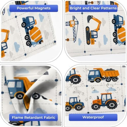 4 Pcs Fluorescent Light Covers for Ceiling Lights Truck tractor excavator Magnetic Light Filters Decorative for Classroom Office Hospital Home 4x2 Ft