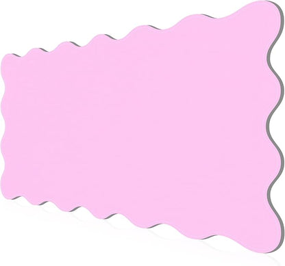 PU Leather Desk Pad, Scalloped Non-Slip Mouse Pad & Large Desk Mat Cover Stitched Edges Writing Pad for Office, Home - Waterproof, Easy to Clean, Durable Surface I 31.4"x15.7", Bonbon Pink