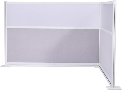 VEVOR Office Divider Privacy Partitions, 2-Pack, 72" x 48" Room Divider Walls, PET Workstation Cubicle Partition with Frosted Acrylic Windows, Freestanding Privacy Panels for Office Library School