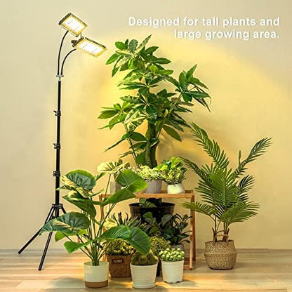 LBW Grow Light for Indoor Plants, Dual-Head Full Spectrum LED Plant Light
