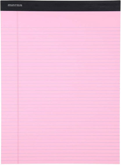 Mintra Office Colorful Legal Pads - Includes 2 Blue, 2 Pink, and, 2 Green Writing Pads, Micro Perforated Lined Sheets, Ideal for Professional & Personal Use, 8.5"x11" Narrow Ruled, 6 pack Pastel Set 2