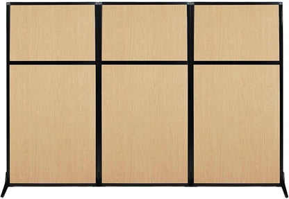 Versare Workstation Partition | Portable Wall Divider | Modern Office Cubicle | Free Standing Privacy Screen | Flexible Work Space | 99" x 70" Natural Maple Wood Grain Panels No Window