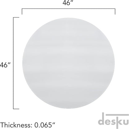 DESKU - Circle Gaming Chair Mat, Computer and Office Chair Mat for Hard Floors, Clear, 46 Inches, Made in The USA