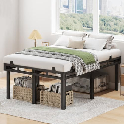 22 inch Cal King Bed Frame with Rounded Legs, Double Layer Design