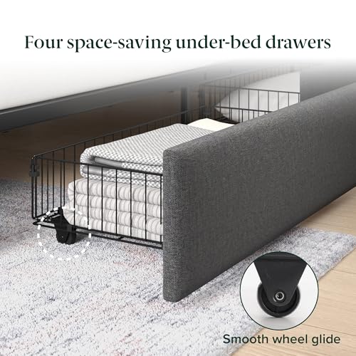 Zinus Maya Platform Bed Frame, Four Underbed Storage Drawers, Queen