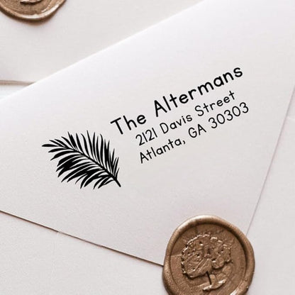 Custom Floral Address Stamp | Choose from 12 Designs | Multiple Ink Color Options | Envelope Return Address Stamp for Couple or Family (Design 10, Extra Large)