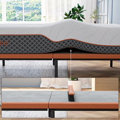 Split King Adjustable Bed Frame 14" Hybrid Matt with Dual USB