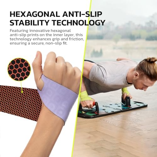 Adjustable Wrist Brace for Pain Relief, Carpal Tunnel & Tendonitis Support – Ergonomic Compression, Breathable & Anti-Slip Design, Fits Left & Right Hand, Ideal for Sports, Gaming & Office Use Purple