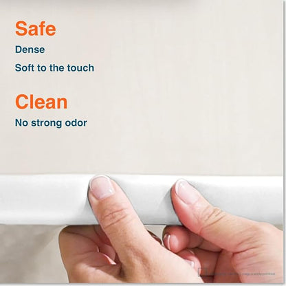 Roving Cove HeftyFit Edge Protector for Baby Proofing (9ft Large Edge Only), Heavy-Duty Soft Furniture Edge Bumper Guards, Desk Edge Cushion, Wall Corner Covers, 3M Adhesive, Oyster White (Off White)