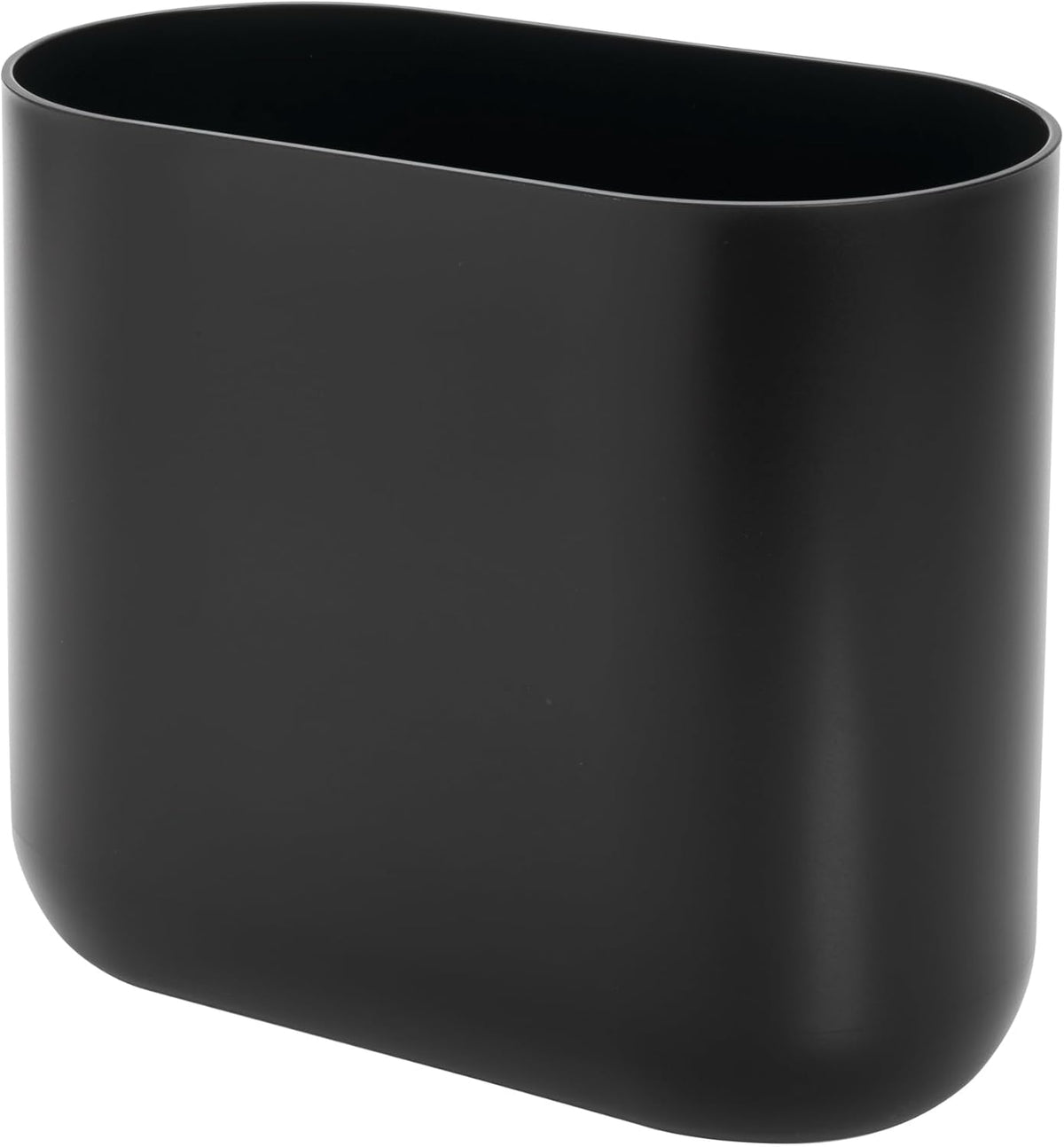 Idesign Small Slim Plastic Bathroom Trash Can, Garbage Can for Bedroom, Office, Desk, Dorm, Black