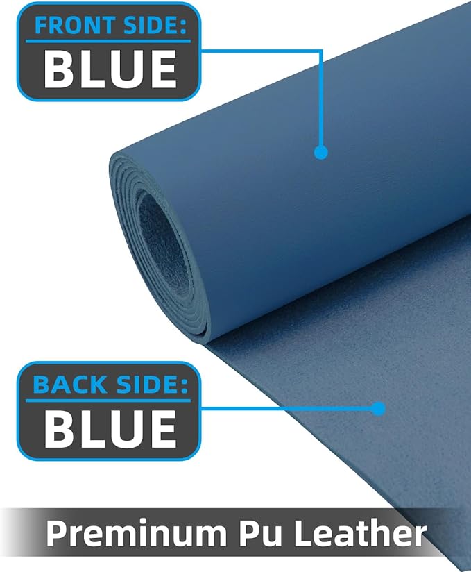 Leather Desk Pad Protector, Office Mat, Large Mouse Pad, Non-Slip Blotter, Laptop Pad, Waterproof Writing Pad for Office & Home (Grey Blue, 40" x 17")