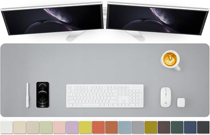 Large Desk Mat - 47.2"x 17" Non-Slip PU Desk Pad for Office and Home - Ideal for Large Mouse Pad and Desk Mats on Top of Desks(Dark Gray)