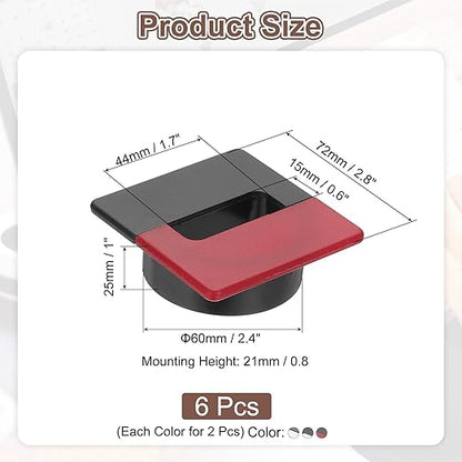 PATIKIL 2.8inch Desk Grommet, 6Pcs Cable Grommet Wire Management Cable Hole Cover Cord Organizer for Office Home Table Countertop, Black/Red Black/White Black/Silver