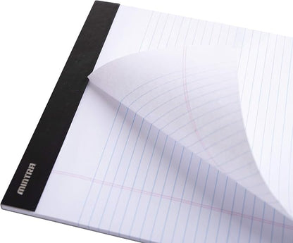 Mintra Office White Legal Pads – Ruled Notepads and Micro-Perforated Sheets, Ideal for Writing, Note-Taking & Creativity, Office, or Professional Use, Basic Pad 6 pack, 8.5"x11" (Wide Ruled)