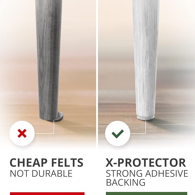 Felt Furniture Pads X-PROTECTOR - 48 Premium Felt Pads Floor Protector - Chair Felts Pads for Furniture Feet Wood Floors - Best Furniture Pads for Hardwood Floors - Protect Your Hard Floors! (White)