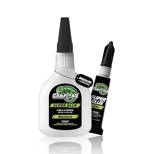 Medium Super CA Glue 28.3 Gram with 3 Gram Superglue Gel, All Purpose Clear Glue for Wood Metal Plastic Shoe Ceramic Leather Glass, Strong Instant Cyanoacrylate Adhesive for DIY Crafts Hobby Model