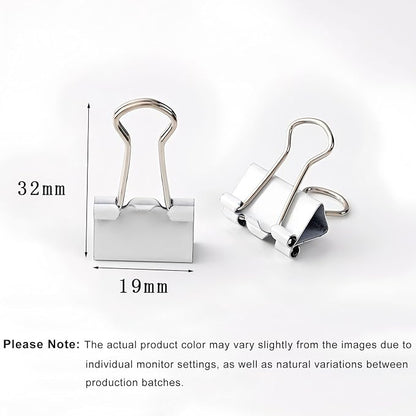 50 Pack Small White Binder Clips 3/4 Inch (19 mm), Colored Little Paper Clamps, Tiny Mini Paper Clips for Office Home School Business 0.75"