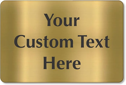 SmartSign Custom Brass Sign - 12" x 18", 40 mil REAL Bugle Brass Metal, Personalized Name Door Sign, Heavy-Duty Premium Engraved Door/Wall Mount Plaque for Business/Office, Gold and Black